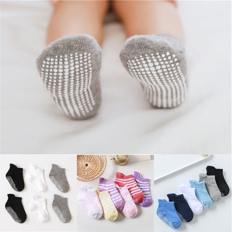 Baby/Kids 6 Pairs/lot Anti-slip Ankle Socks With Grip childrensterritory