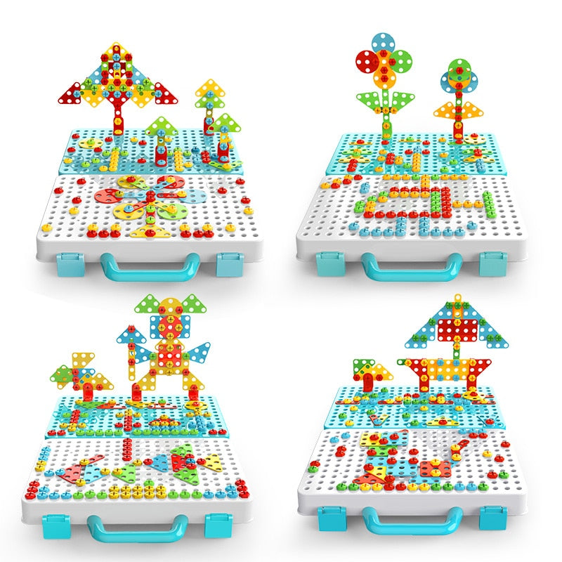 Kids 3D Puzzle Toys | Drill Screw Nut Pretend Play Tool Set childrensterritory