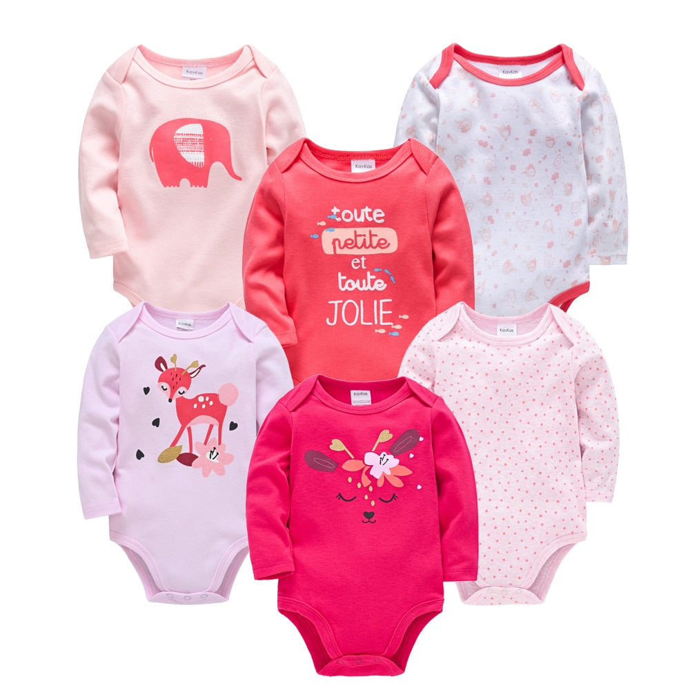 Baby Boys/Girls Cartoon Printed Soft Bodysuits childrensterritory