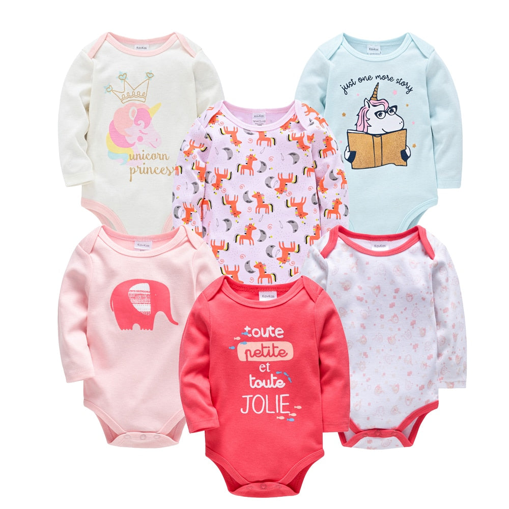 Baby Boys/Girls Cartoon Printed Soft Bodysuits childrensterritory