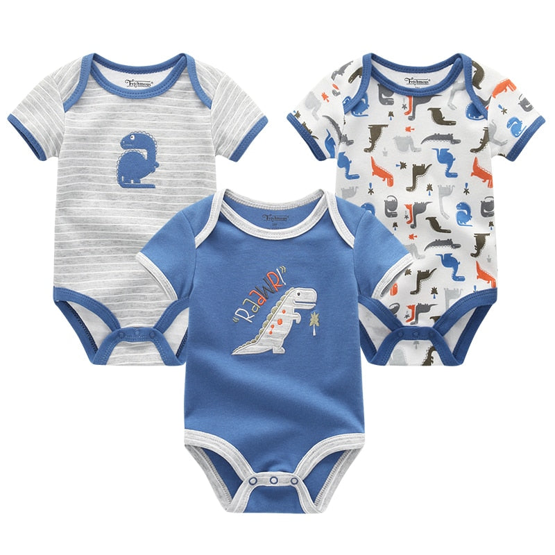 3 Pieces Baby Unisex Cotton Rompers/Jumpsuits childrensterritory