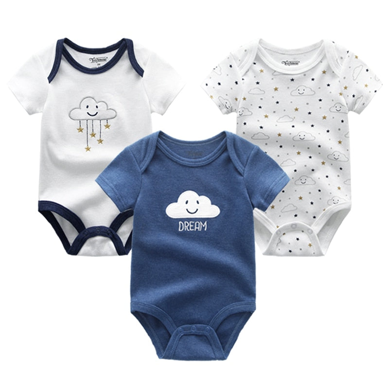 3 Pieces Baby Unisex Cotton Rompers/Jumpsuits childrensterritory