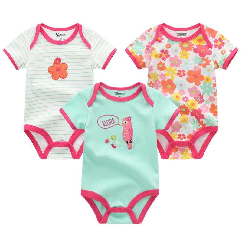 3 Pieces Baby Unisex Cotton Rompers/Jumpsuits childrensterritory