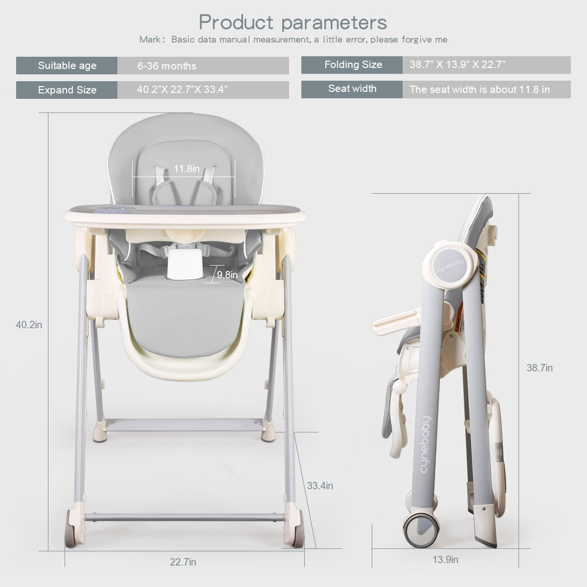 Adjustable & Portable Baby Feeding High Chair childrensterritory