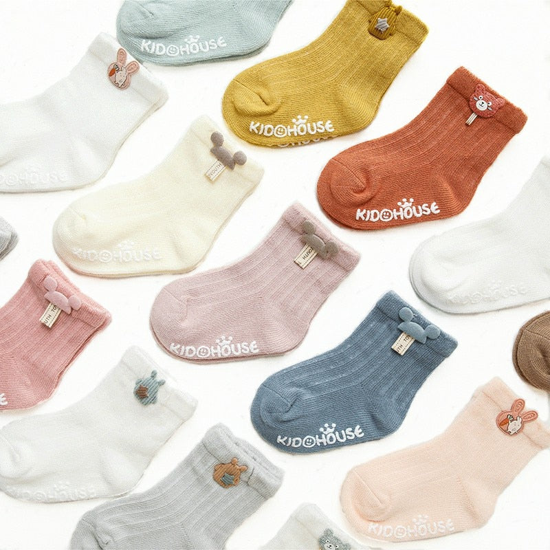 Cartoon Design Non-slip 3 Pairs/Lot Baby Floor Socks childrensterritory
