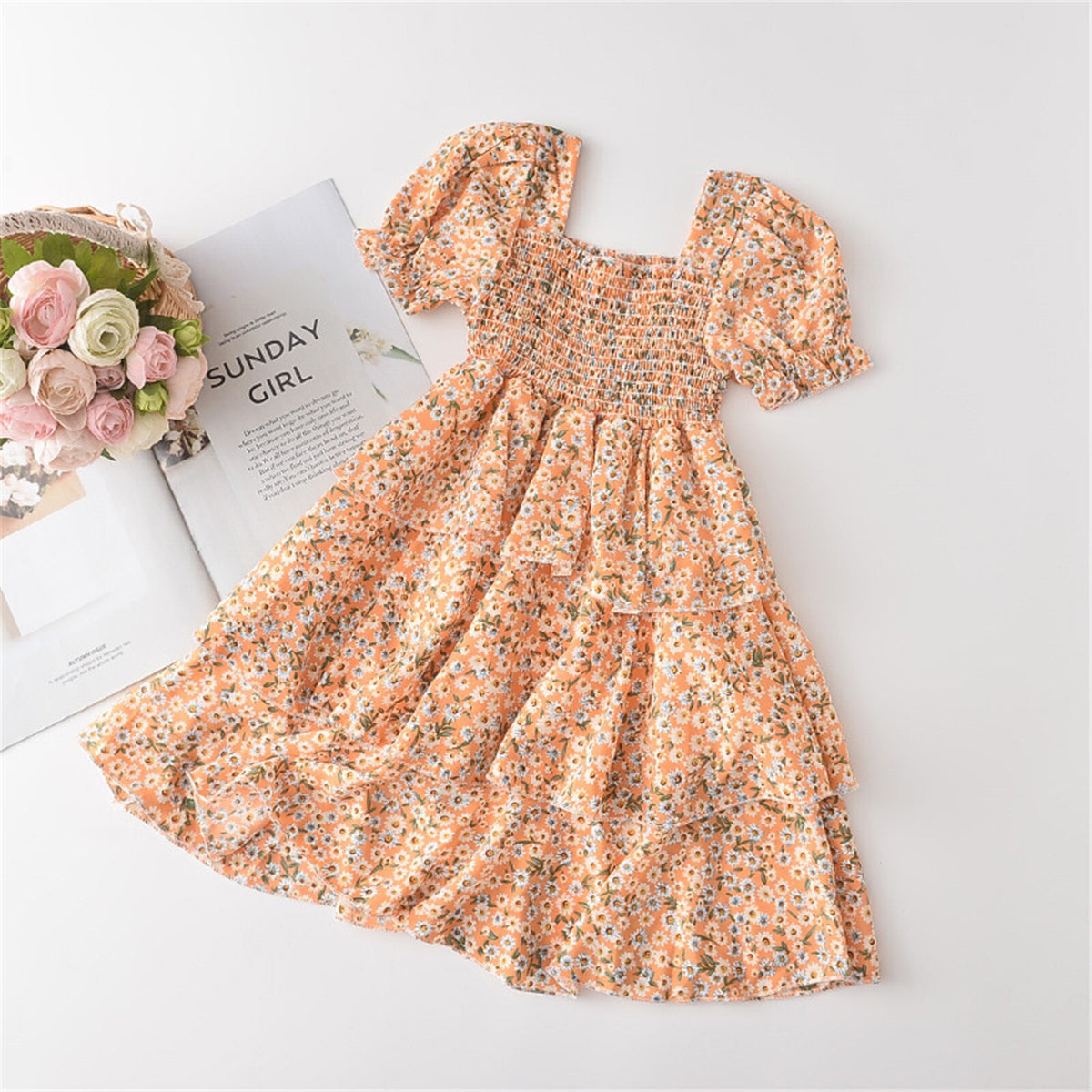 Kids Girls Floral A-Line Summer Princess Dress childrensterritory