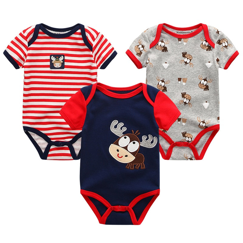 3 Pieces Baby Unisex Cotton Rompers/Jumpsuits childrensterritory
