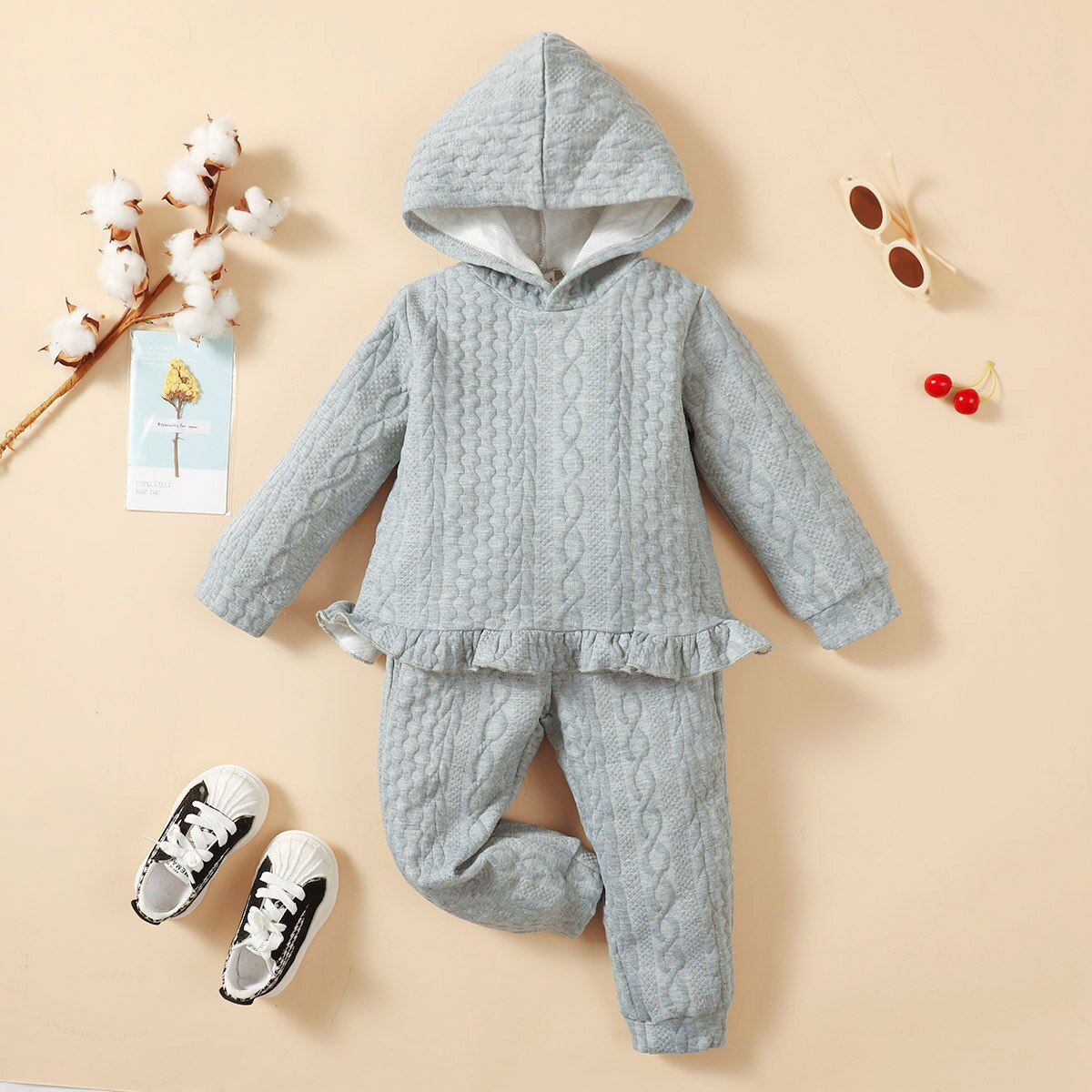 Infant Girl Hooded Top & Trousers Set childrensterritory