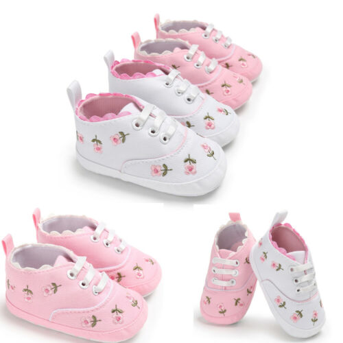 Infant Girl Soft Sole Floral Print Crib Shoes childrensterritory