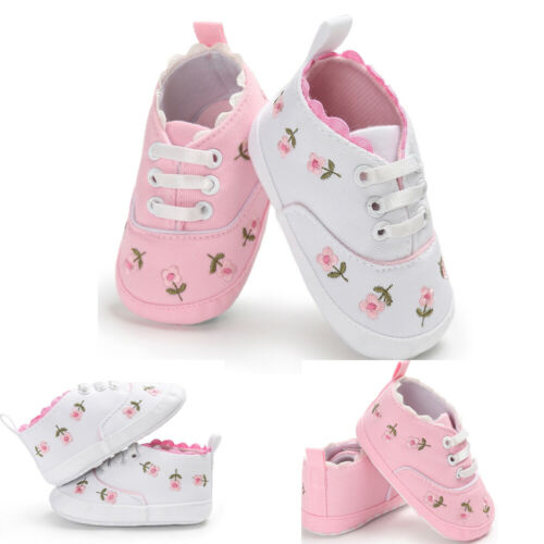 Infant Girl Soft Sole Floral Print Crib Shoes childrensterritory
