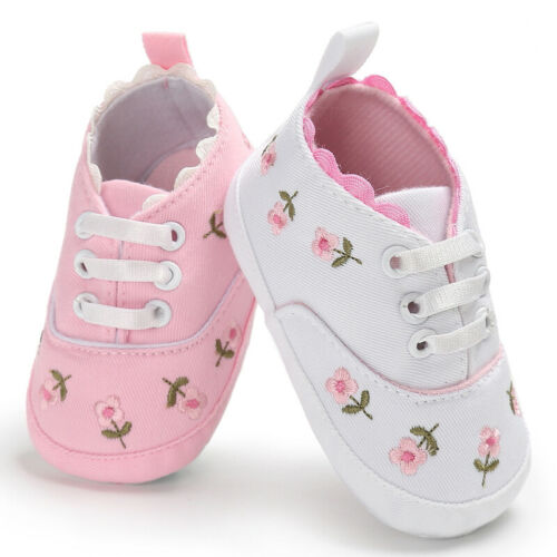 Infant Girl Soft Sole Floral Print Crib Shoes childrensterritory