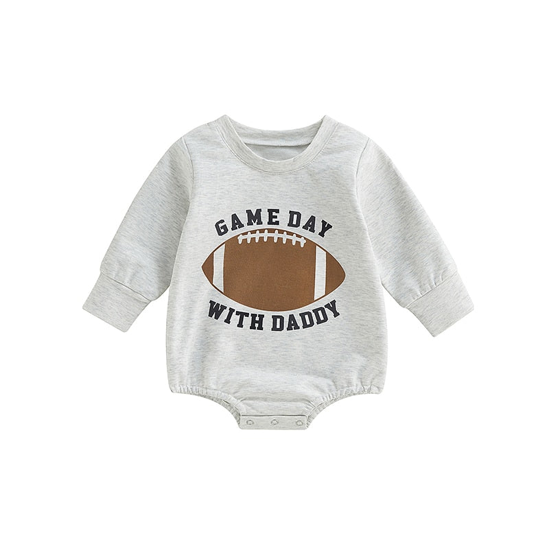 Infant Girls Boys Rugby Letters Print Rompers childrensterritory