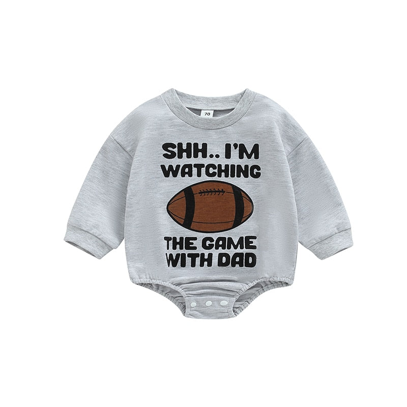 Infant Girls Boys Rugby Letters Print Rompers childrensterritory