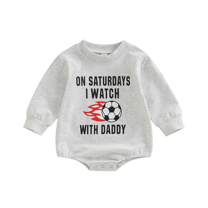 Infant Girls Boys Rugby Letters Print Rompers childrensterritory