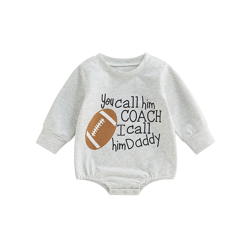 Infant Girls Boys Rugby Letters Print Rompers childrensterritory
