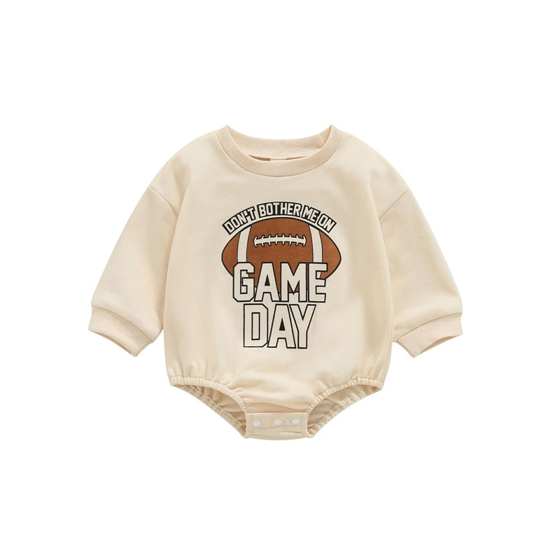 Infant Girls Boys Rugby Letters Print Rompers childrensterritory