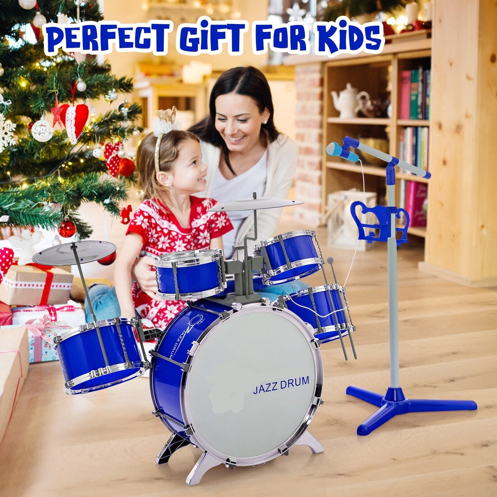 Jazz Drum Set for Toddler/Kids w/Keyboard/Cymbal/Microphone childrensterritory