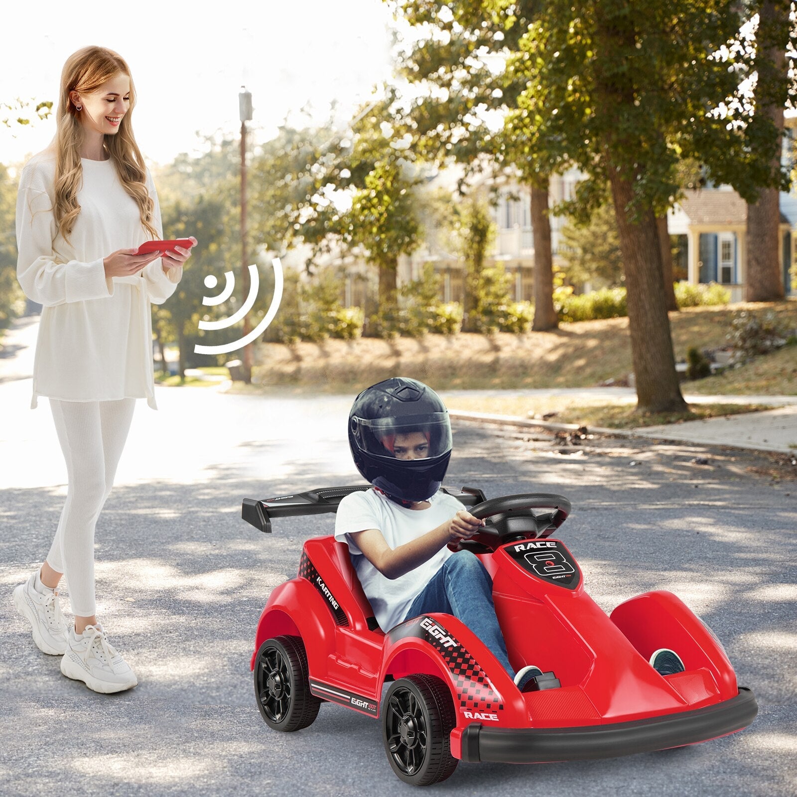Kids 6V Battery Powered Ride On Racer w/ Bumper & Music childrensterritory