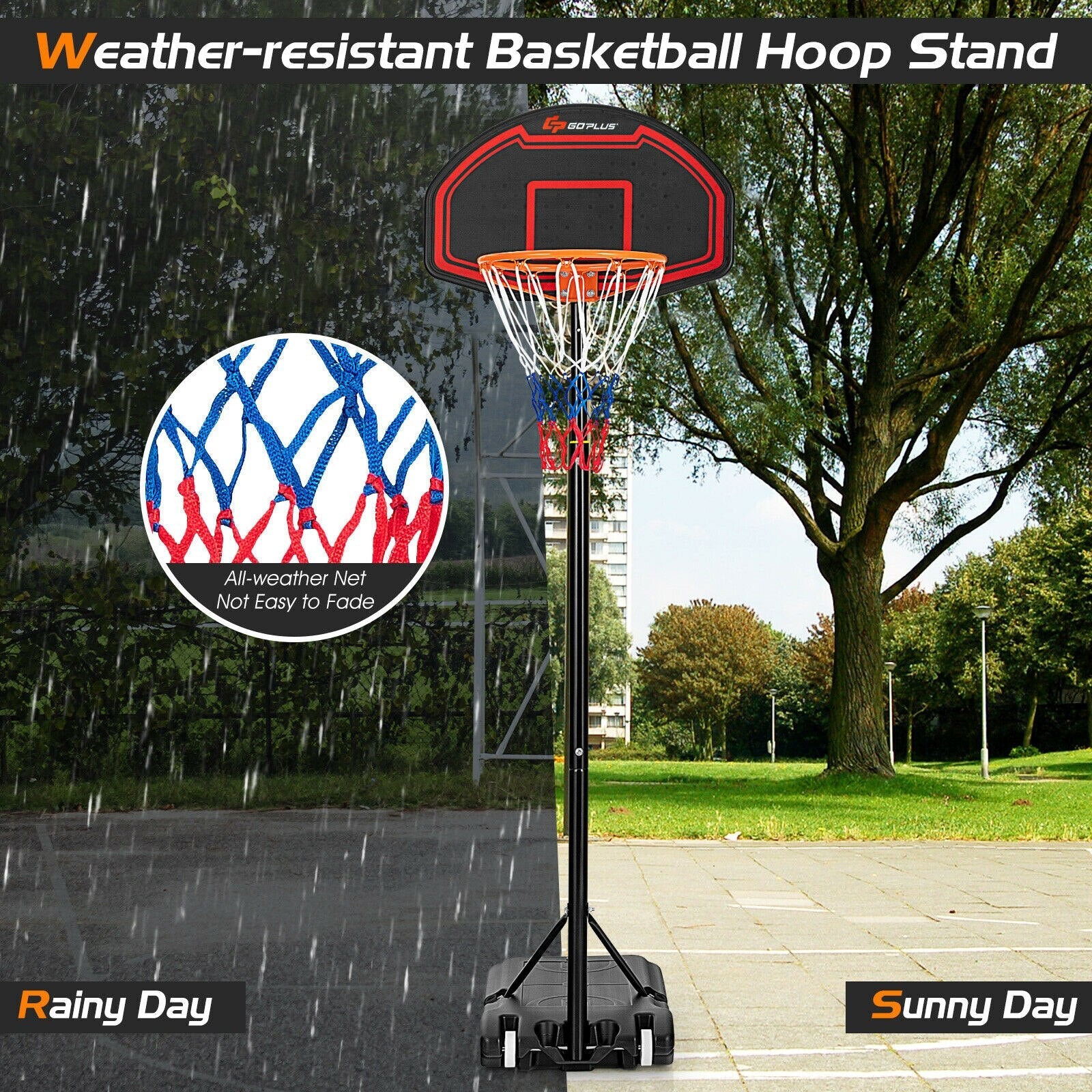 Kids Adjustable Basketball Hoop Stand W/Durable Net childrensterritory