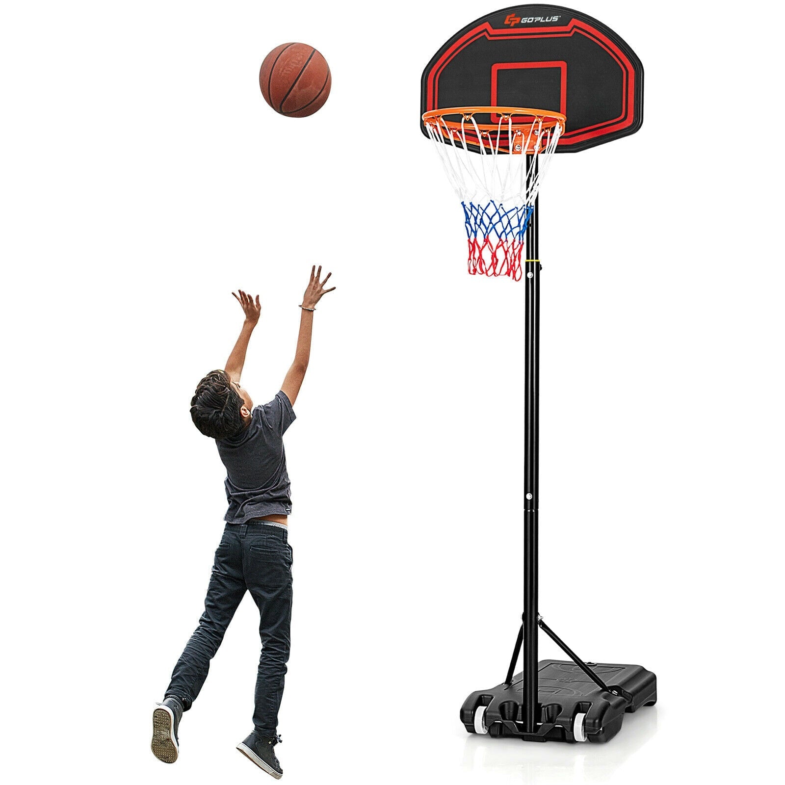 Kids Adjustable Basketball Hoop Stand W/Durable Net childrensterritory