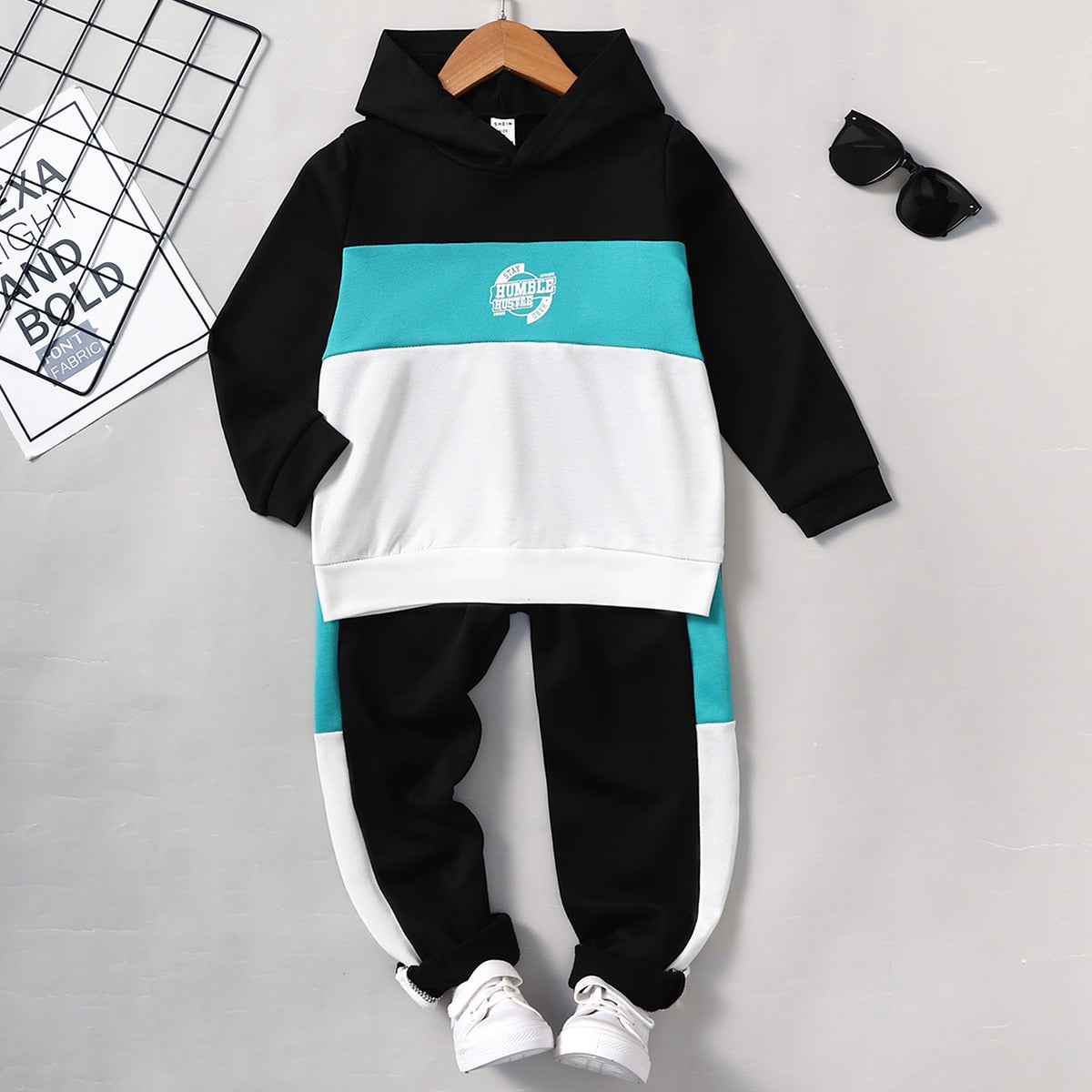 Kids Boys Blocking Hoodie with Pant Suit childrensterritory