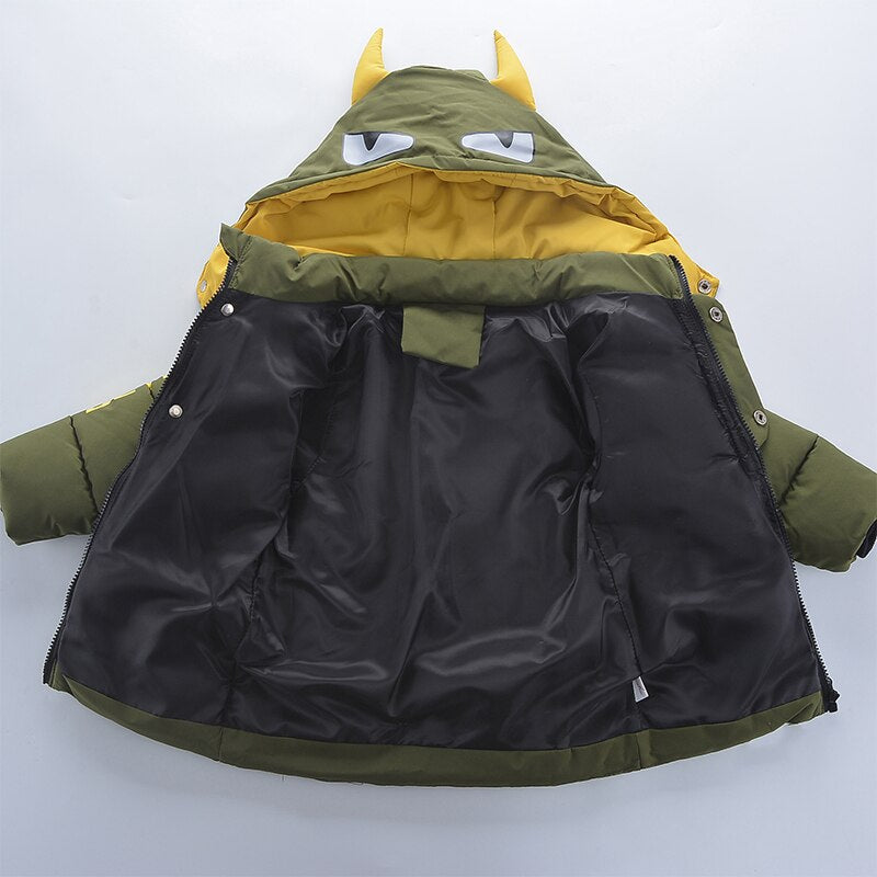 Kids Boys Cotton-padded Cartoon Monster Jacket childrensterritory