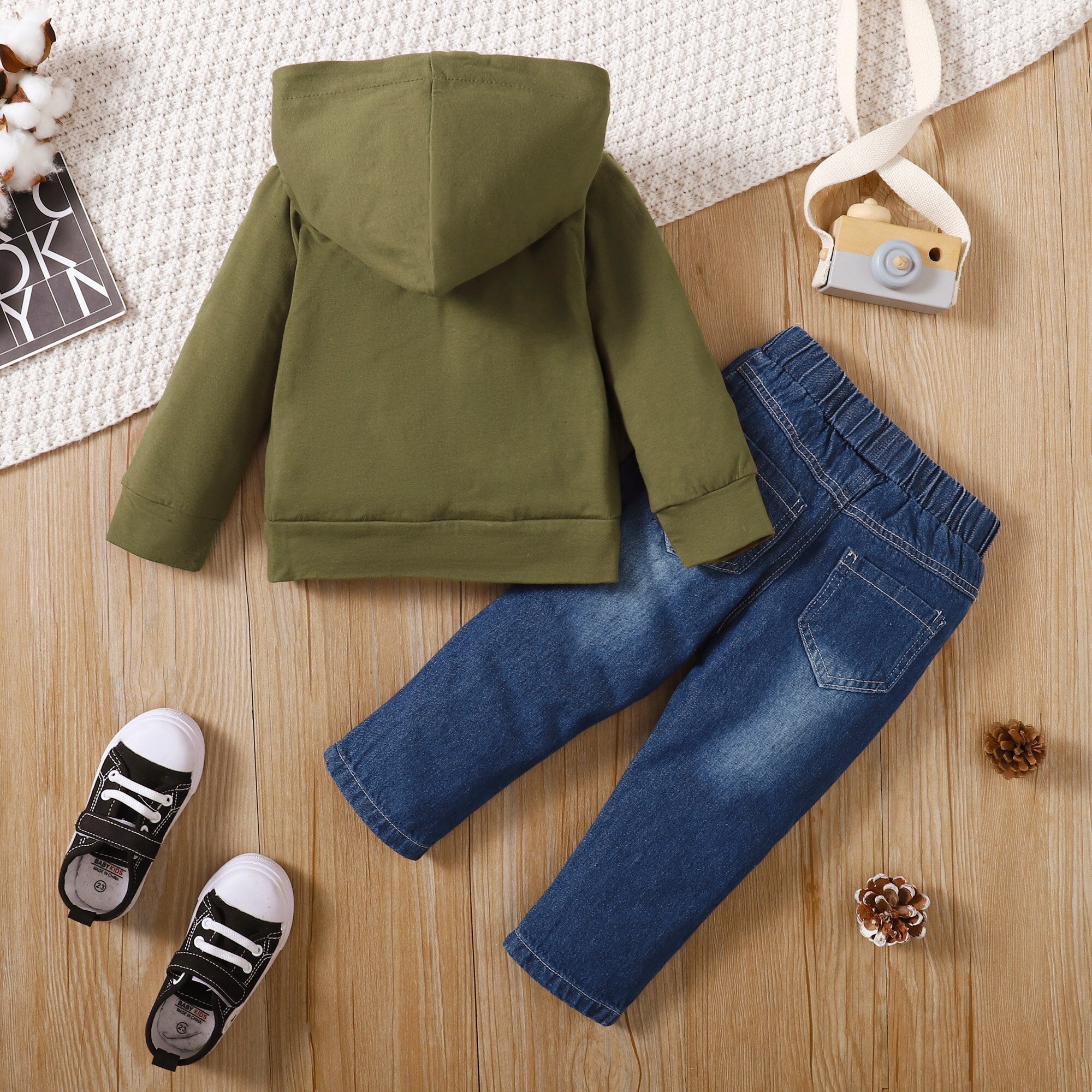 Kids Boys Hooded Top + Jean 2Pcs Clothes Set childrensterritory