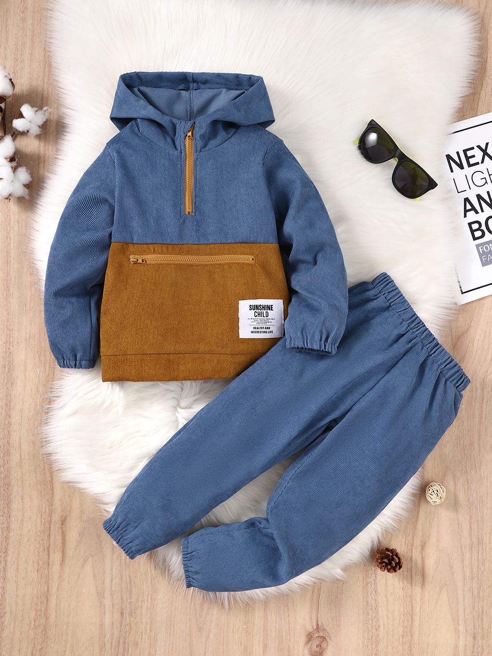 Kids Boys Long Sleeve Hooded Sports Suit Set childrensterritory