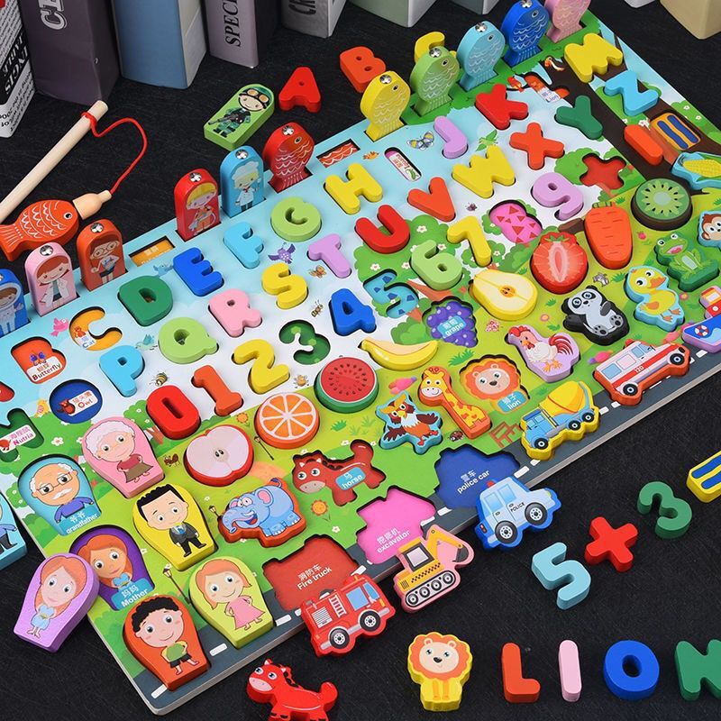 Kids Busy Board/Montessori Wooden Math Puzzle Toys childrensterritory