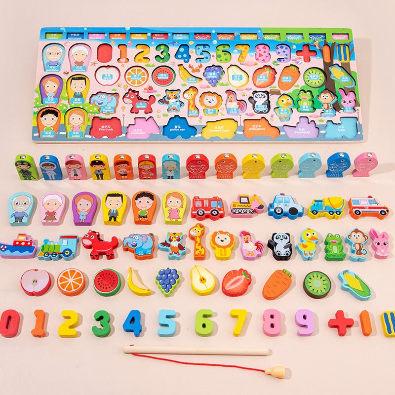 Kids Busy Board/Montessori Wooden Math Puzzle Toys childrensterritory