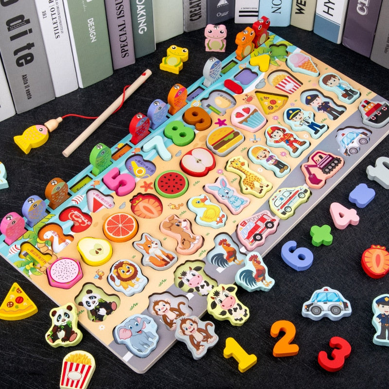 Kids Busy Board/Montessori Wooden Math Puzzle Toys childrensterritory