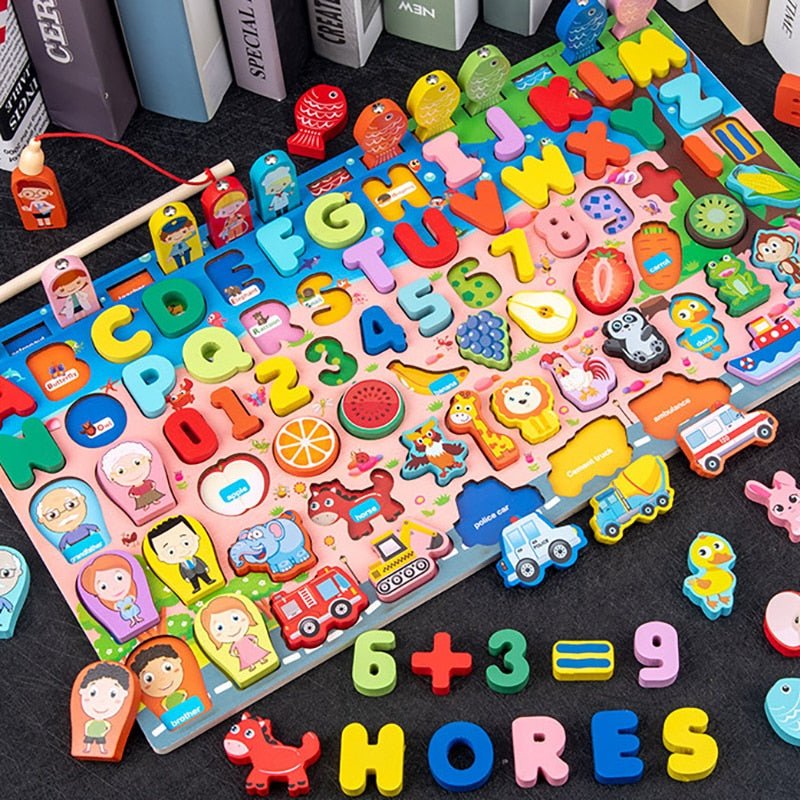 Kids Busy Board/Montessori Wooden Math Puzzle Toys childrensterritory