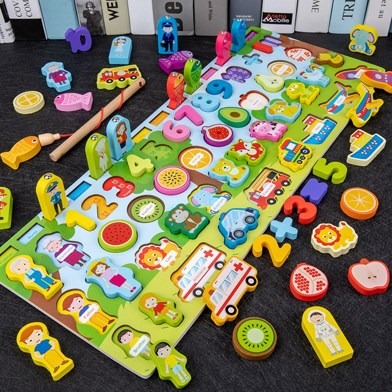 Kids Busy Board/Montessori Wooden Math Puzzle Toys childrensterritory