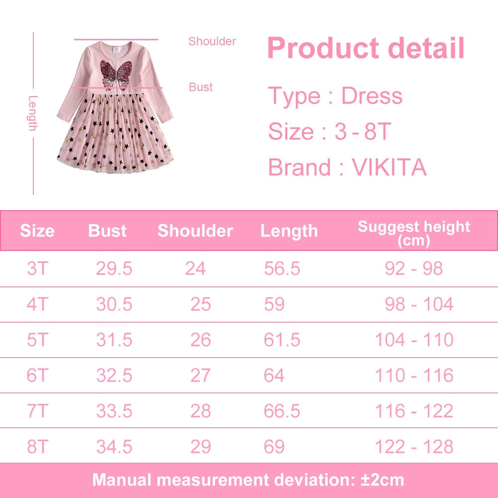 Kids Butterfly Sequins Princess Party Dress for Girls childrensterritory