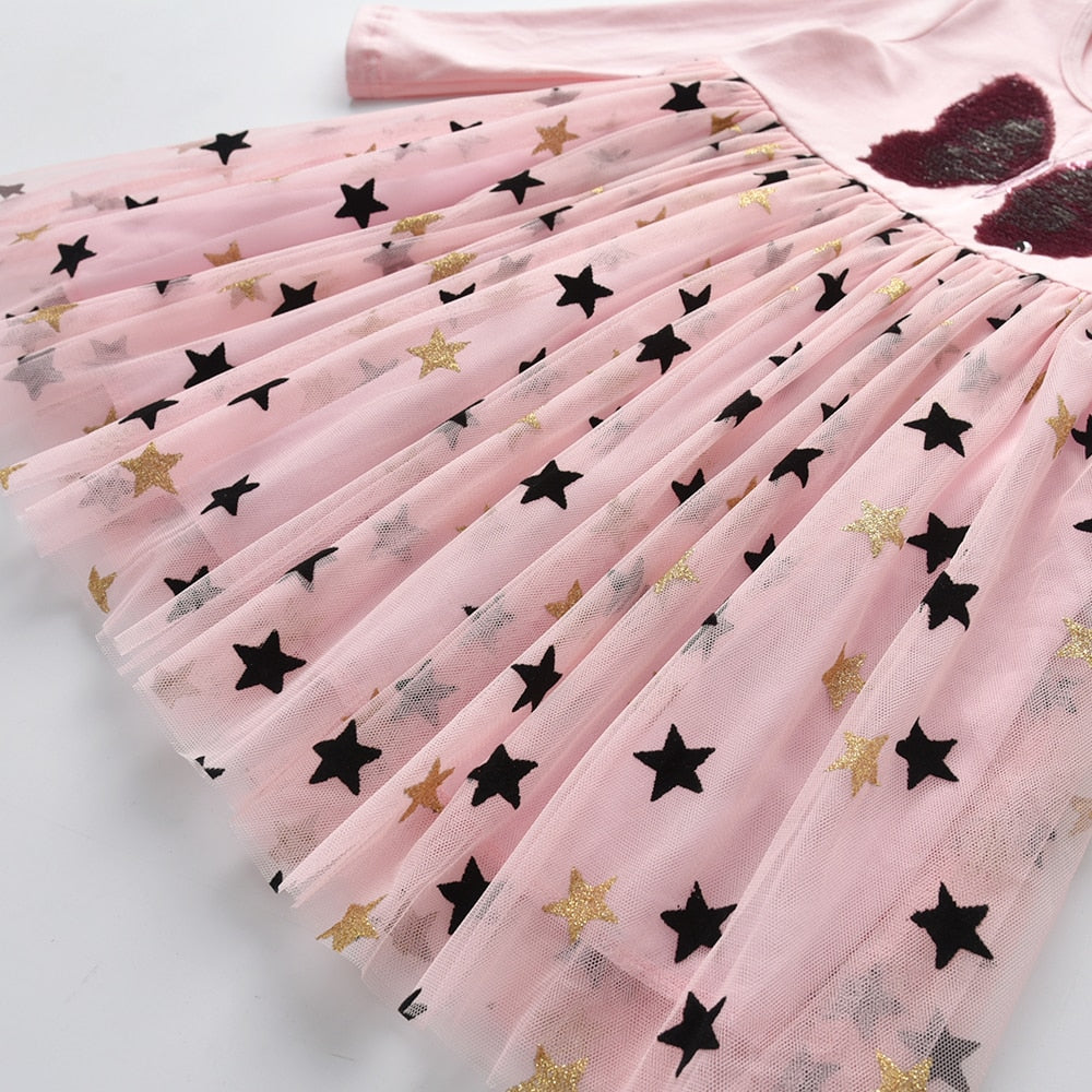Kids Butterfly Sequins Princess Party Dress for Girls childrensterritory