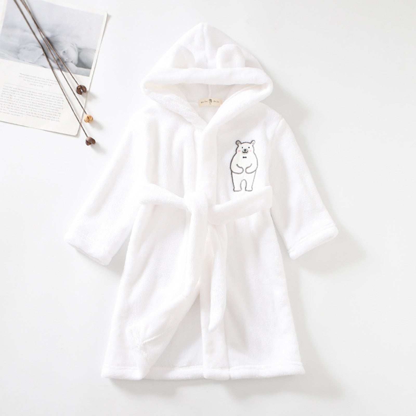 Kids Cute Cartoon Pattern Hooded Robes/Flannel Night-Robe childrensterritory