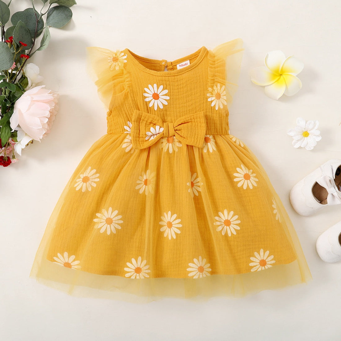 Kids Girl Flowers Print Summer Party Dresses childrensterritory