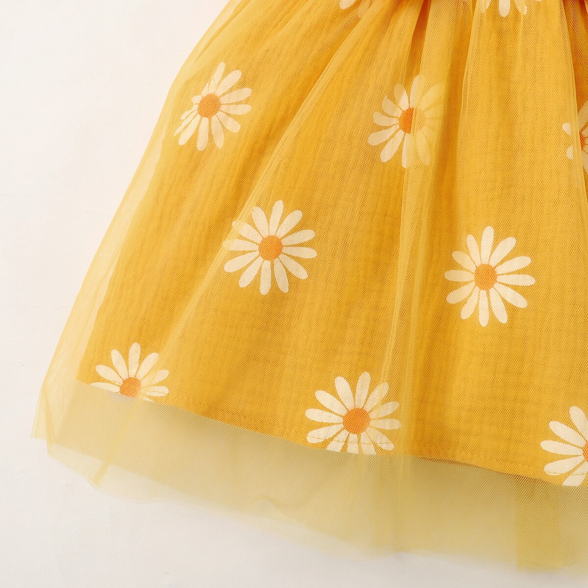 Kids Girl Flowers Print Summer Party Dresses childrensterritory