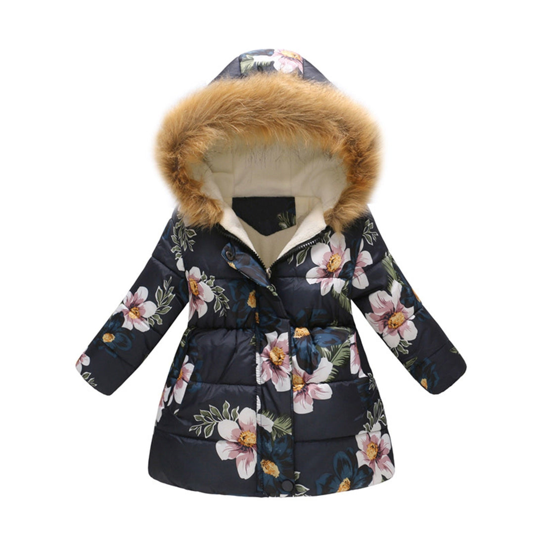 Kids Girls Fur Collar Hooded Winter Parka/Jacket childrensterritory