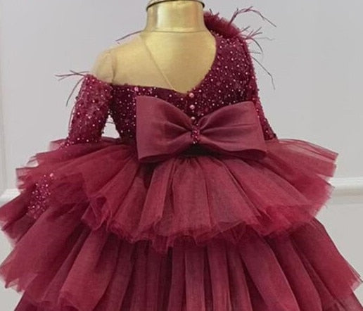 Kids Girls Glitter Sequin Puffy Princess Dresses childrensterritory