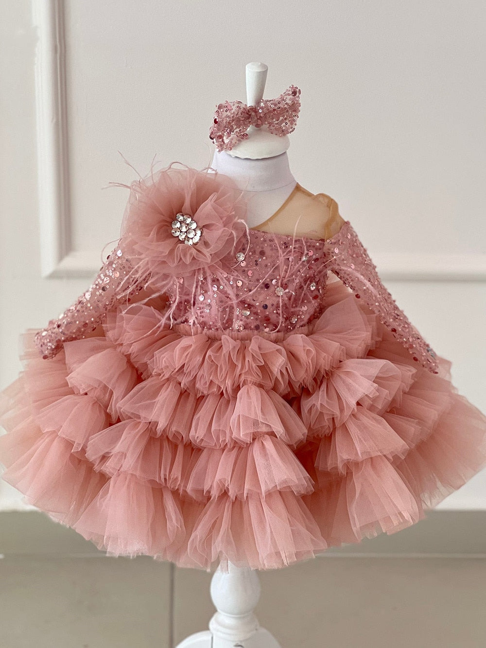Kids Girls Glitter Sequin Puffy Princess Dresses childrensterritory