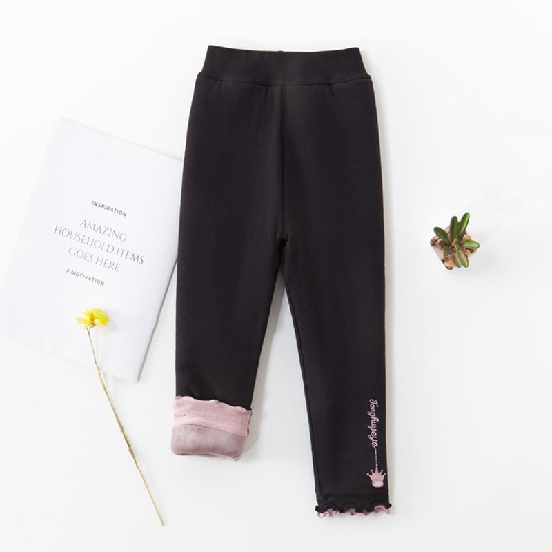 Kids Girls Warm Three-Layer Pants/Leggings childrensterritory