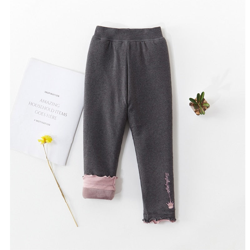 Kids Girls Warm Three-Layer Pants/Leggings childrensterritory