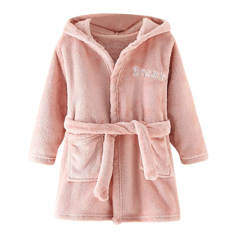Kids Girls/Boys Hooded Flannel Bathrobe/Sleepwear childrensterritory
