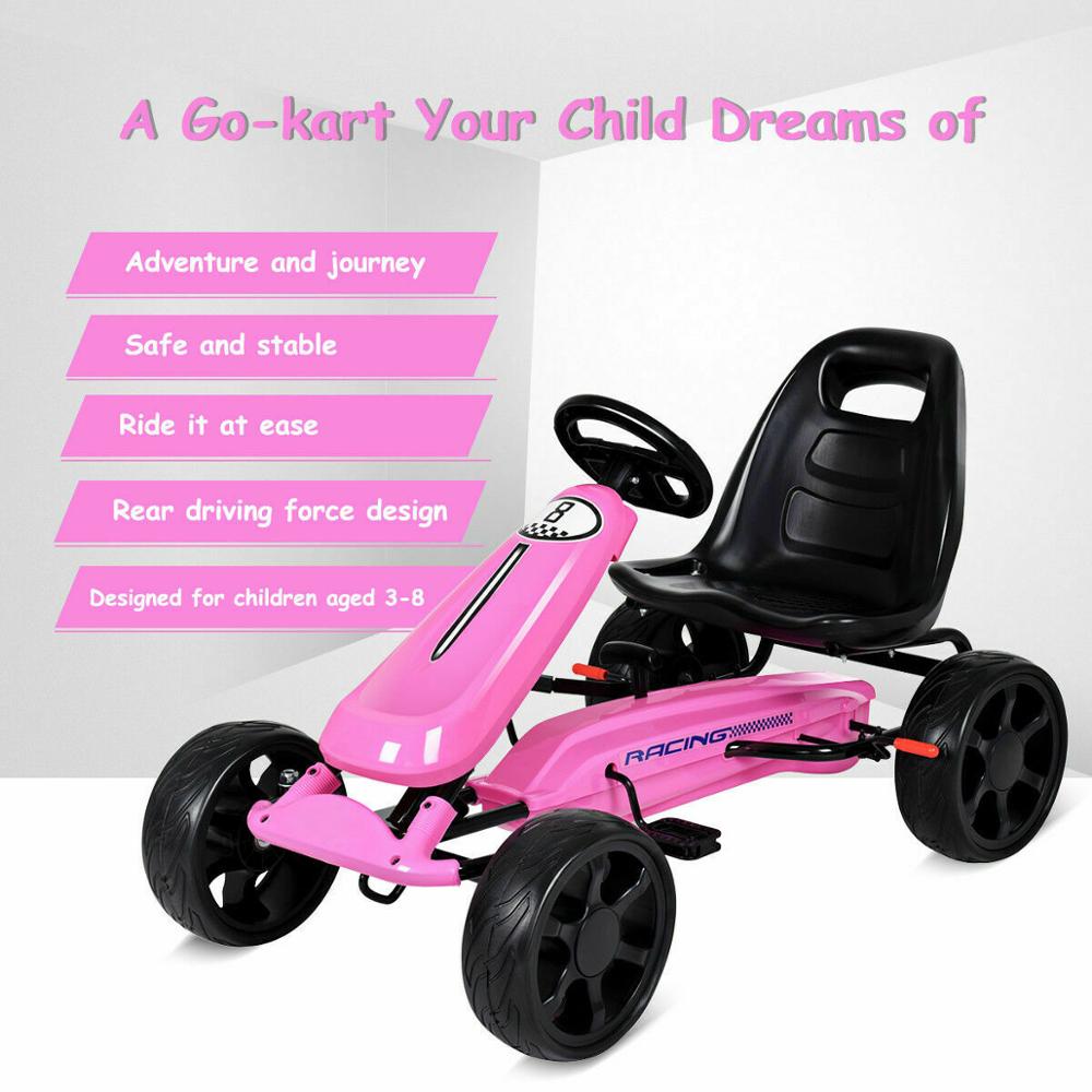 Kids Go Kart Pedal Powered 4 Wheel Ride On Racer Car childrensterritory