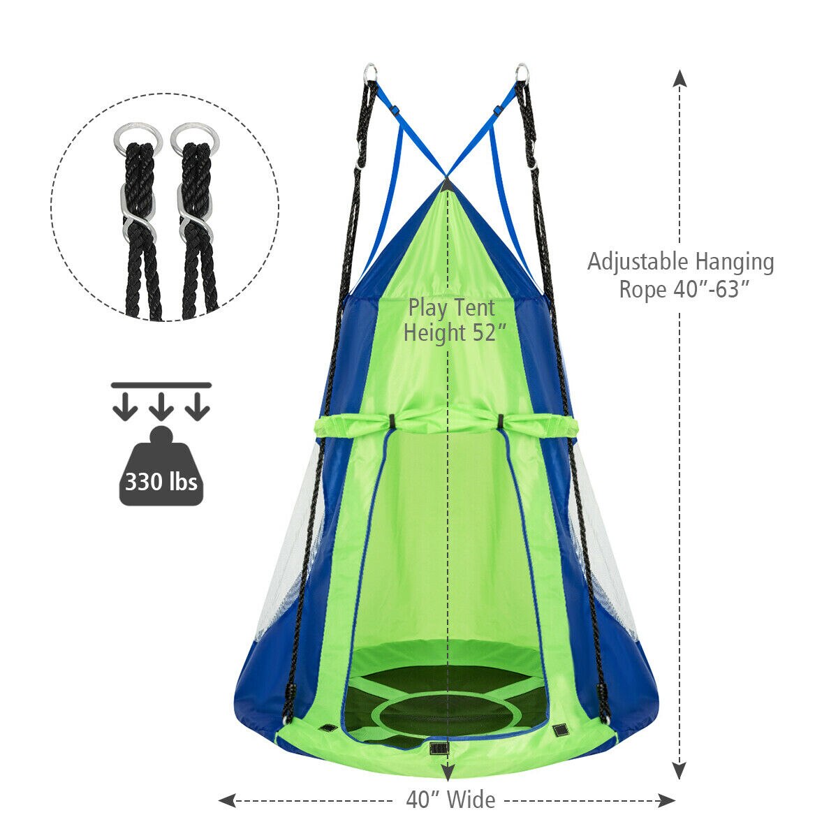 Kids Hammock Nest Pod Seat /Swing Tent Set childrensterritory