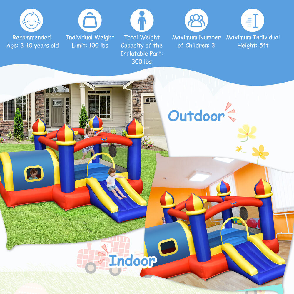 Kids Inflatable Castle w/ Slide & 550W Blower childrensterritory