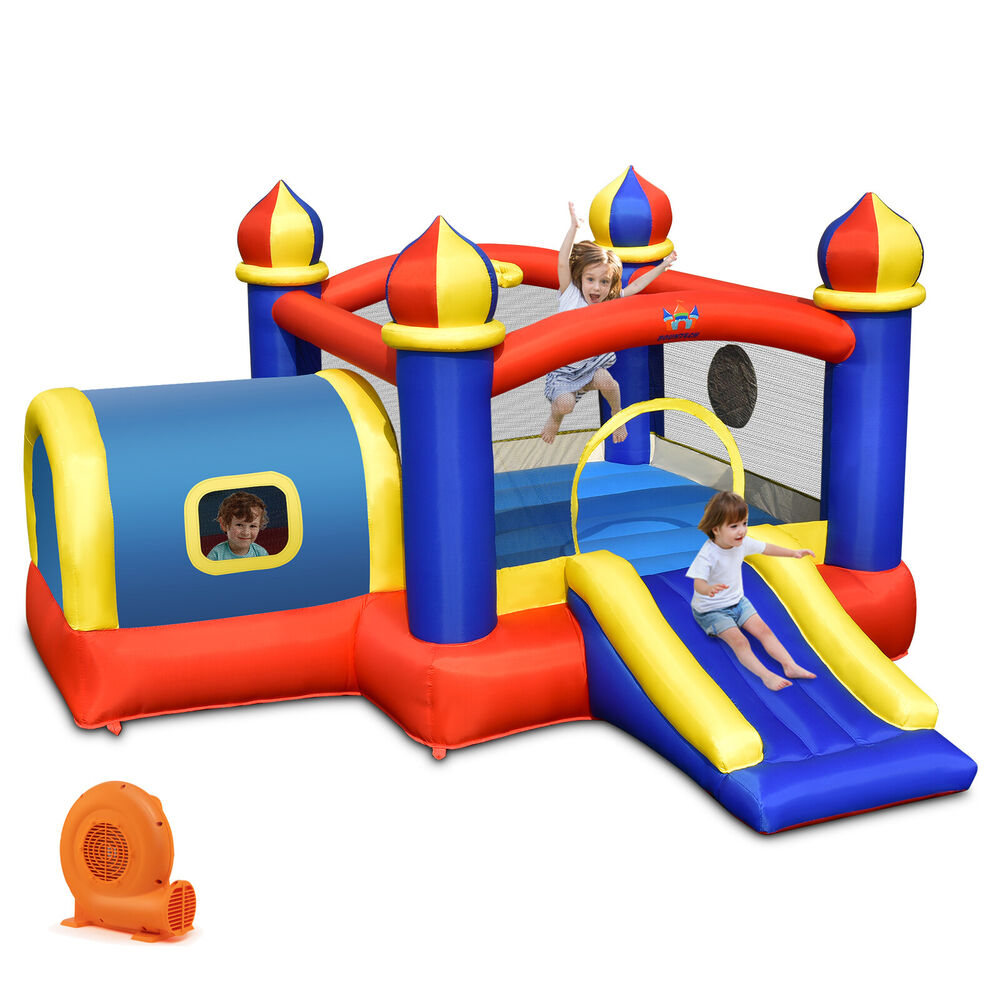 Kids Inflatable Castle w/ Slide & 550W Blower childrensterritory