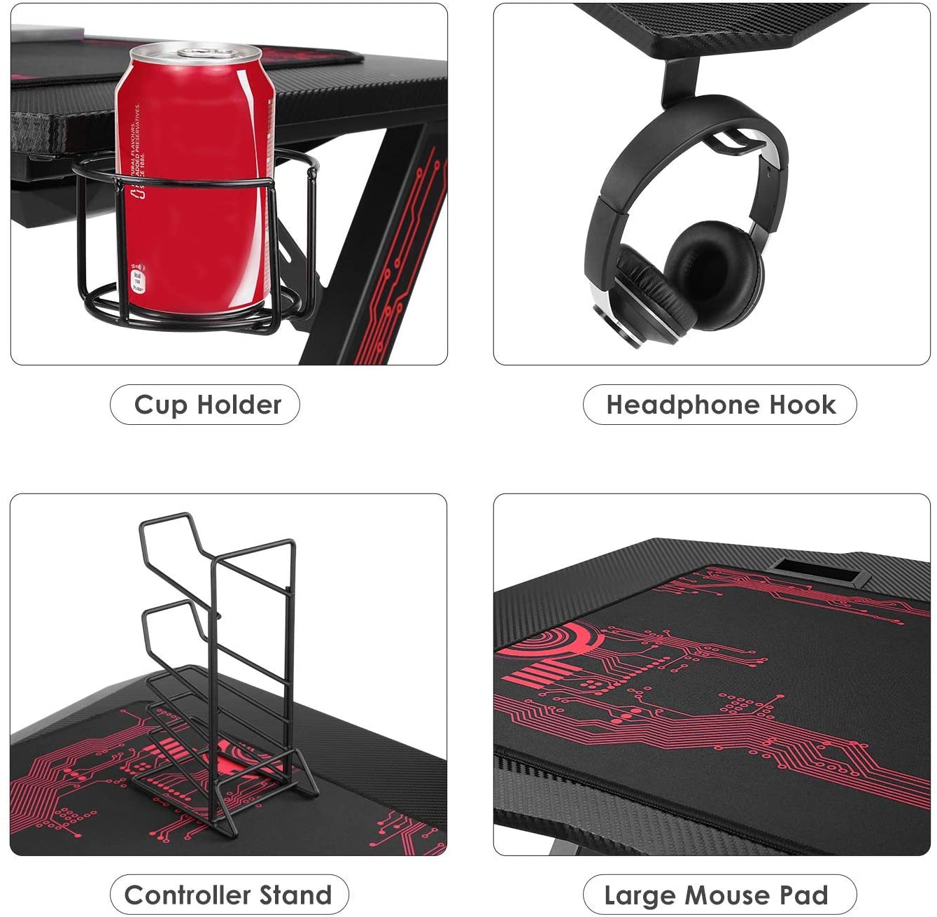 Kids K-Shaped Gaming Desk With Multiple Features childrensterritory