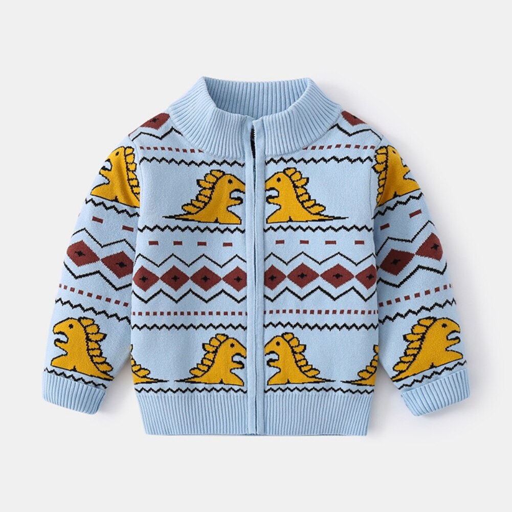 Kids Knit Printed Zipper Cardigan/Outerwear childrensterritory